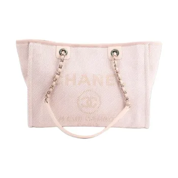 CHANEL Woven Tote Bag, Shopping Bag, Beach Bag, Handbag Women's Pink