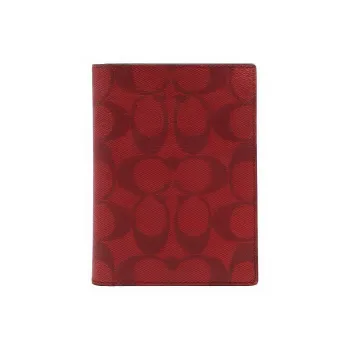 COACH Coated Canvas Wallet, Card Holder, Passport Holder Men's Cherry Red