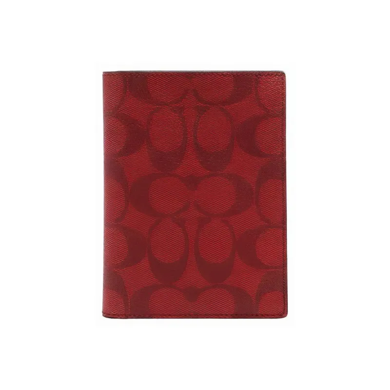 COACH Coated Canvas Wallet, Card Holder, Passport Holder Men's Cherry Red-0