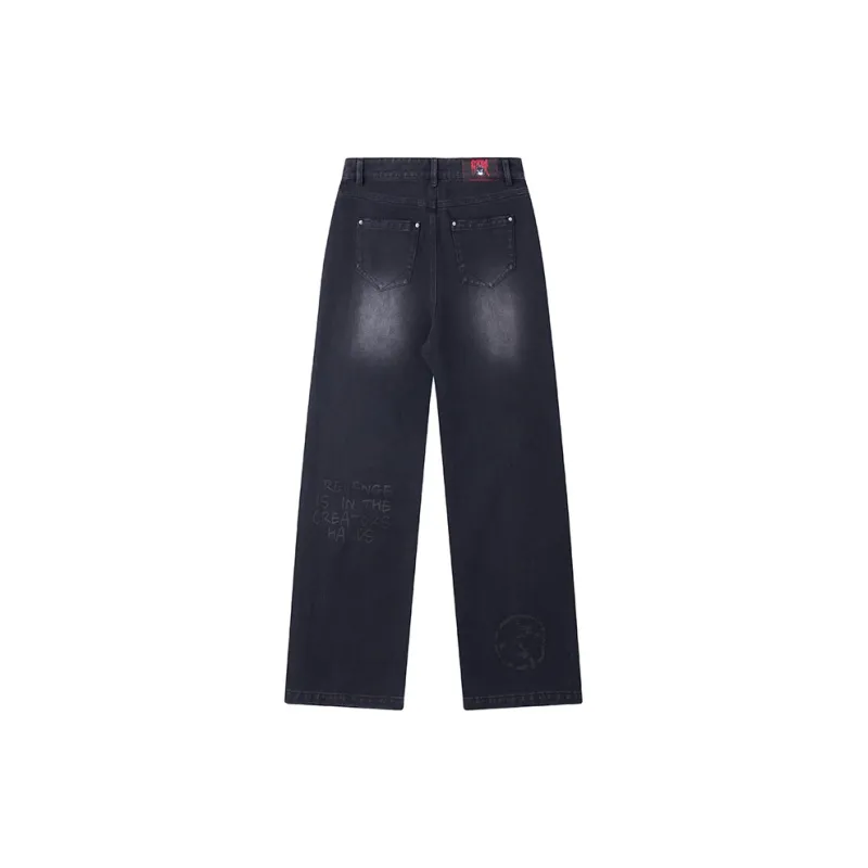 Revenge x Hirono Jeans Unisex Washed Black-1