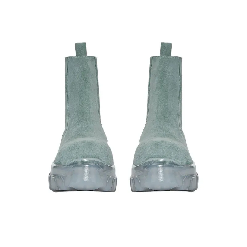RICK OWENS/RO Bozo Short Chelsea Boots Women's Green-3
