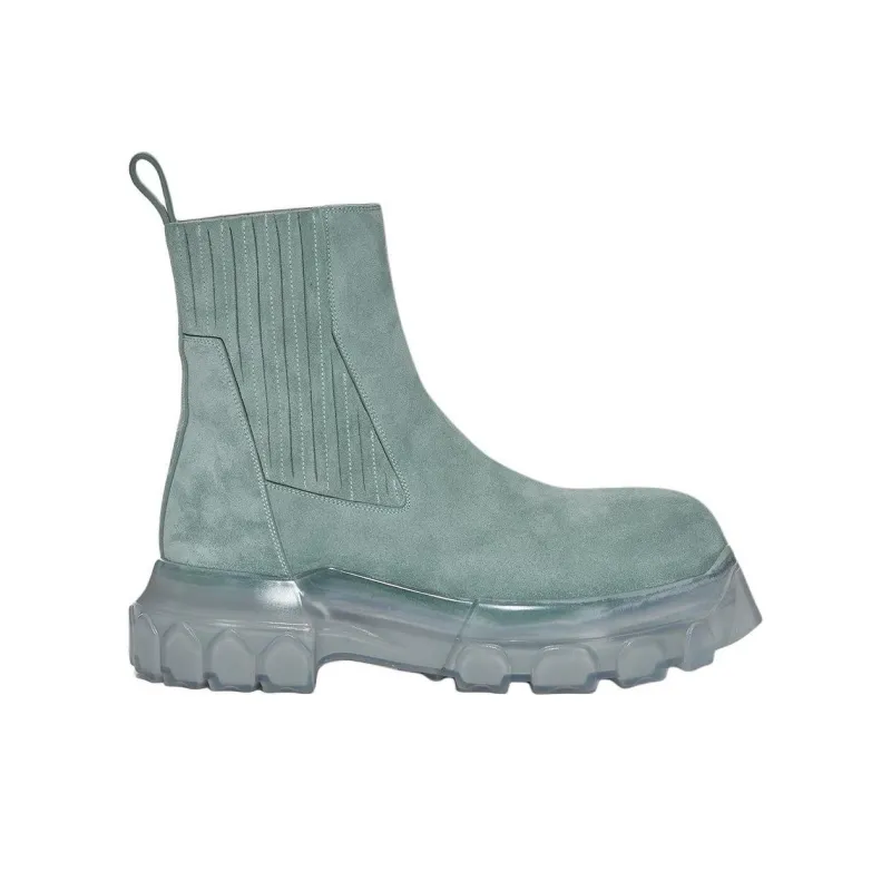 RICK OWENS/RO Bozo Short Chelsea Boots Women's Green-1