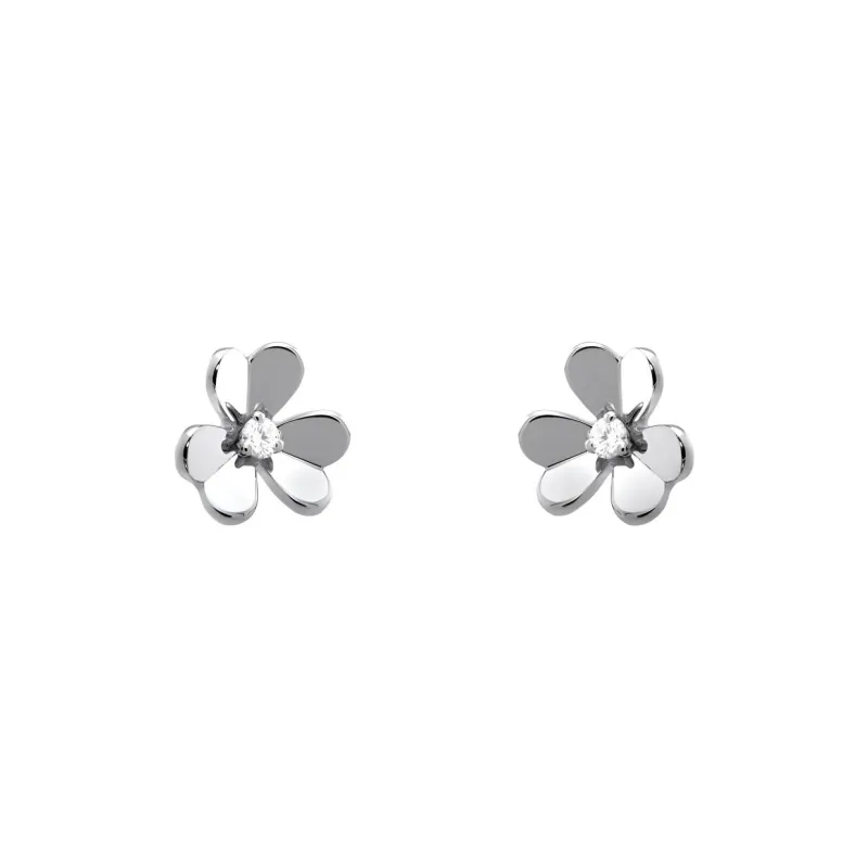 Van Cleef & Arpels 18K White Gold Earrings Women's Silver-1
