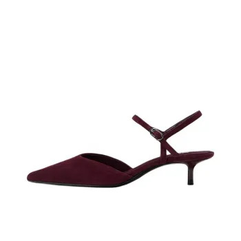 ZARA Slim Heel High Heels 4.5cm Women's Bright Red