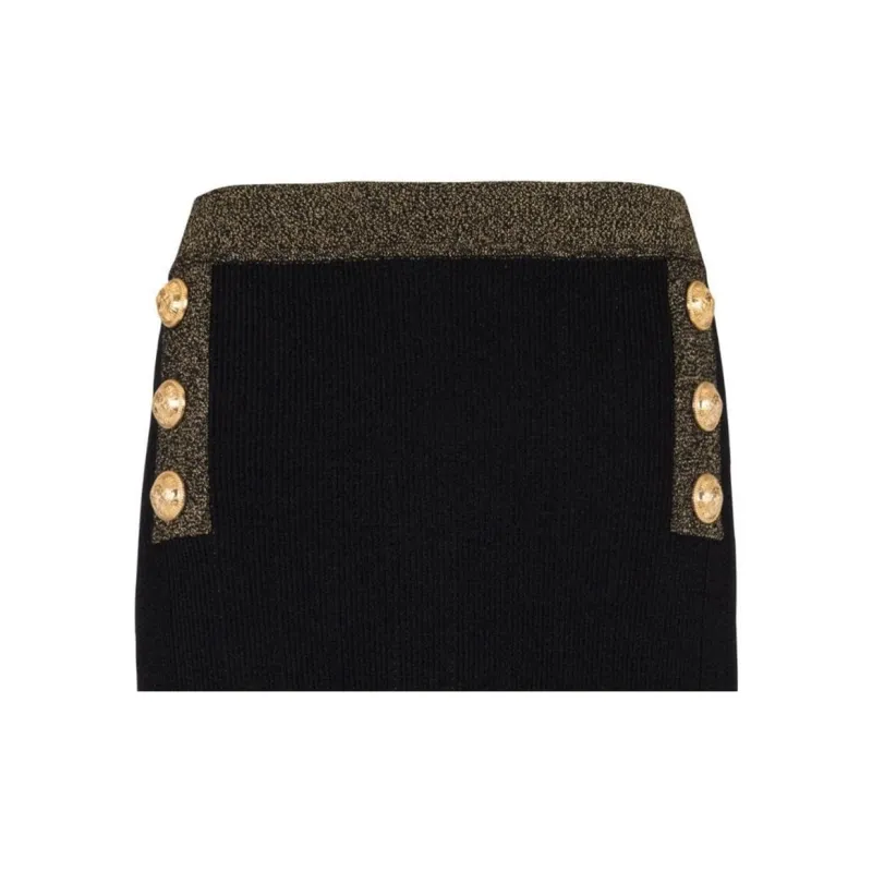 BALMAIN Button embellished Knitted Miniskirt-5