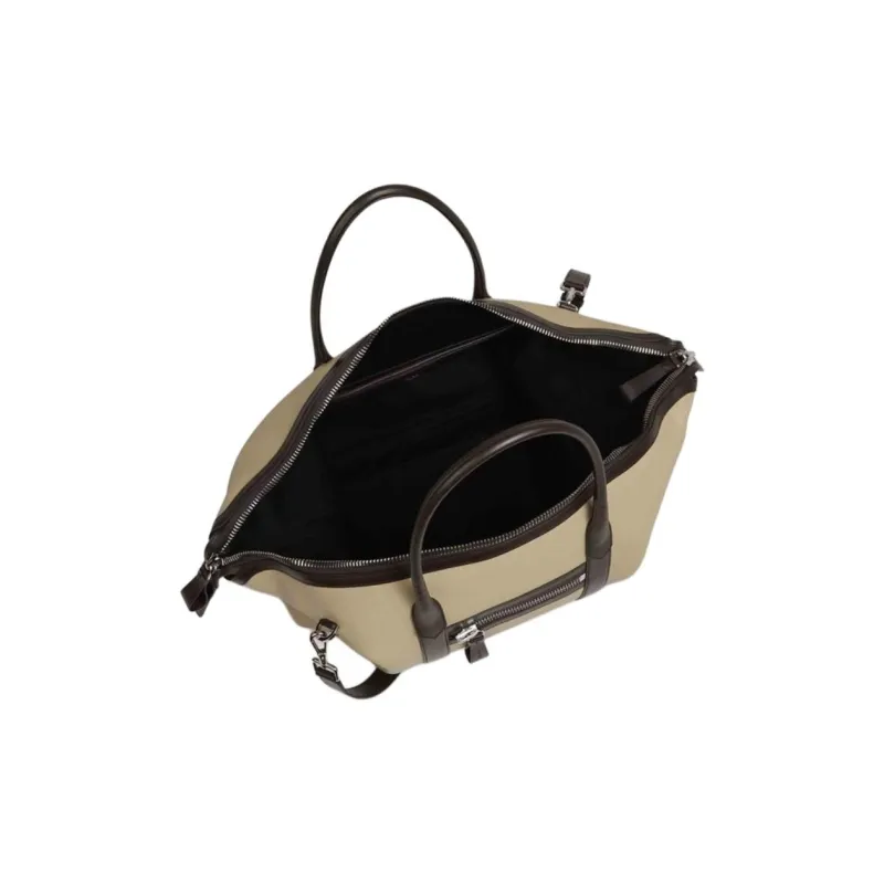 TF Leather One Shoulder Crossbody Bag, Travel Bag Unisex Khaki-3