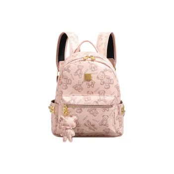 Yalu PU Backpack Laptop Bag Backpack Women's Pink/Ecru/Brown/Black