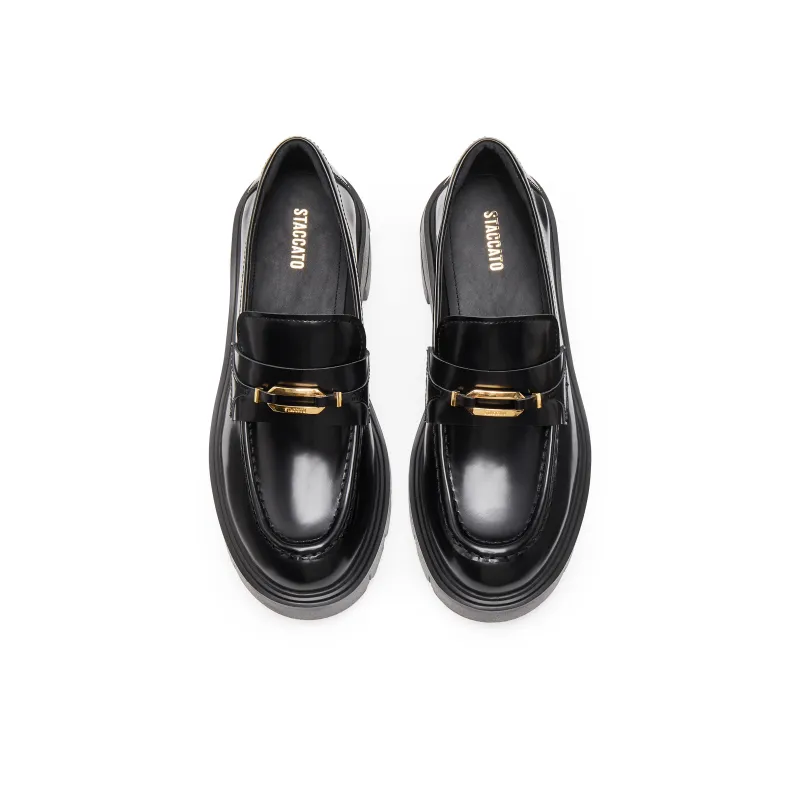 Staccato Obsidian Jazz Loafers Women's Cool And Stylish Black-3