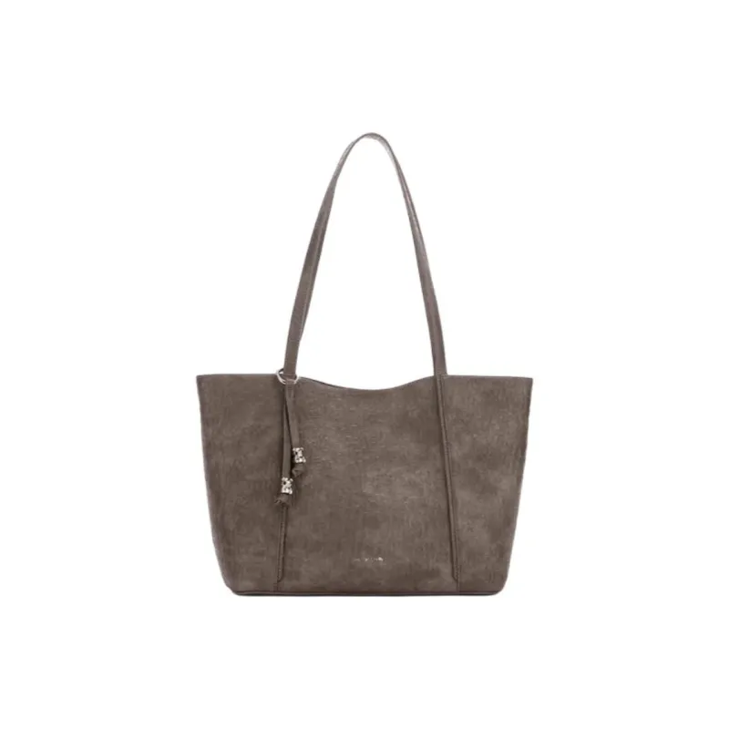 RED DRAGONFLY Polyurethane Tote Bag, Shopping Bag, Shoulder Bag Tubas Women's Black/Brown-7