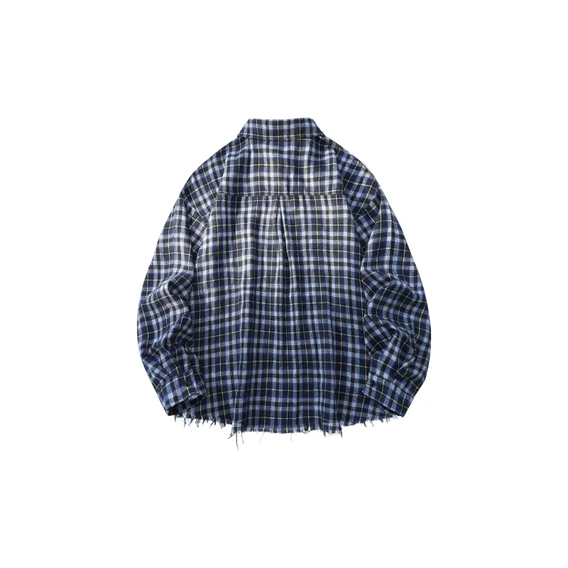 FASTFISH Shirt Unisex Yellow Small Plaid-4