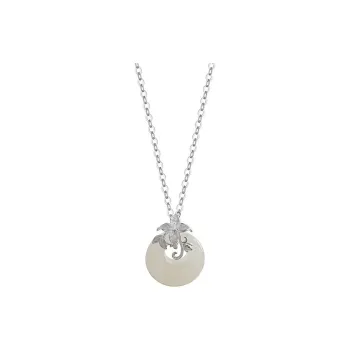 Zheng Baifu Hetian Jade Necklaces Pale Greenish White Jade Women's