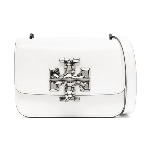 TORY BURCH Eleanor Calfskin Crossbody Bag, Shoulder Bag Small Size Women's White