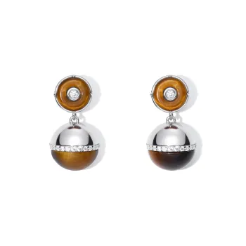 HUSSAIN Tiger's Eye Stone Earrings Women's