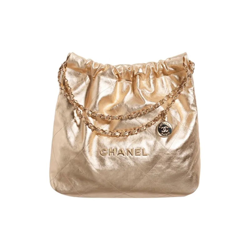 CHANEL 22Bag Calfskin Trash Bag, Tote Bag, Shopping Bag, Handbag, Shoulder Bag Regular Women's Gold-0