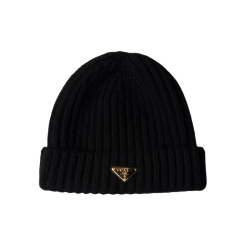 PRADA Wool Beanies Unisex Black-0