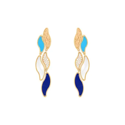 Van Cleef & Arpels Mother Of Pearl Earrings Women's Gold