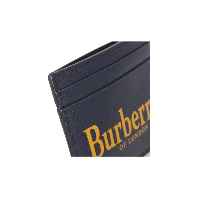 Burberry Sheepskin Card Clip Card Holder Men's Iridescent Blue/Classic Green-3