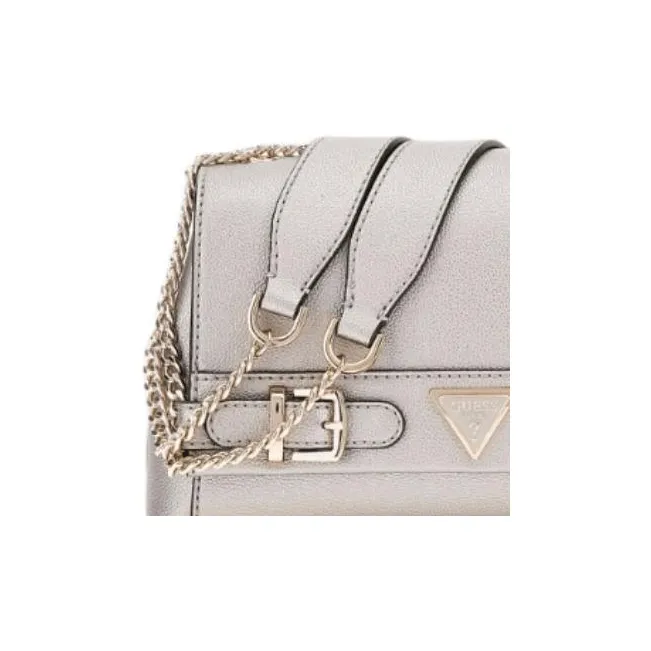 GUESS Polyurethane Shoulder Bag Crossbody Bag Women's Silver-4