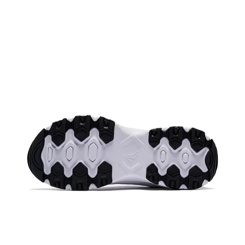 QIAODAN Slip Resistant Height Increasing Low Top Chunky Sneakers Women's Black White-2