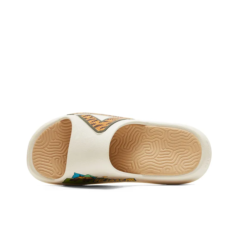 PEAK Tai Ji1.0 Slip Resistant Cushioning Slide Slippers Men's Ivory Yellow-3