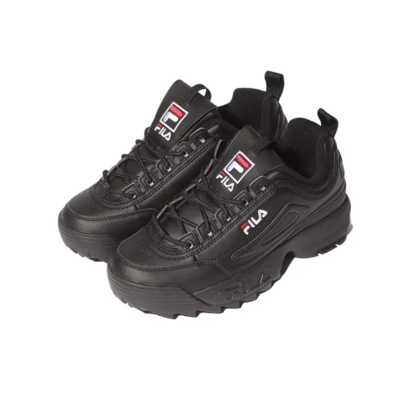 FILA Disruptor 2 Abrasion Resistant Slip Resistant Lightweight Cushioning Low Top Casual Shoes Unisex Black-1
