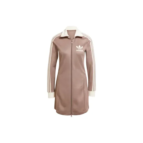Adidas Originals ADICOLOR3 Stripes SS25 Long Sleeved Dresses Women's Tracy Brown