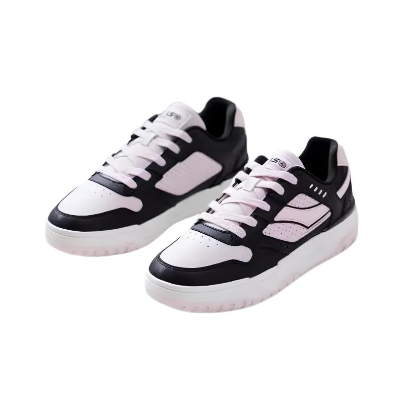 QIAODAN Inheritance 2.0 Slip Resistant Cushioning Low Top Skateboard Shoes Women's Pink Black-2