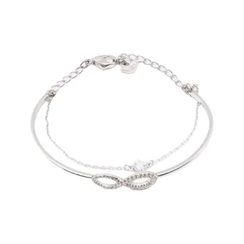 Swarovski Alloy Silver Plated Gold Plated Rhodium Plated Faux Crystal Bracelets Women's Silver