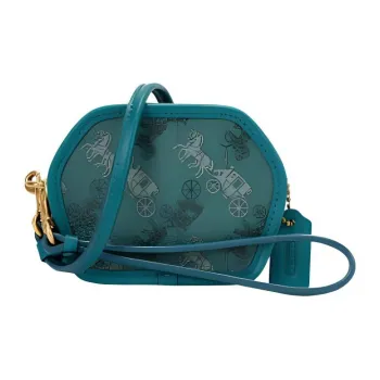 COACH Georgie Leather Wine God Bag Shoulder Bag Crossbody Bag Small Size Women's Turquoise