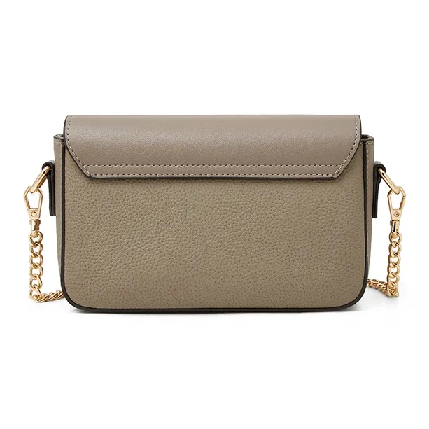 Old Man's Head Cow Leather Shoulder Bag, Crossbody Bag Small Size Women's Khaki Blue-3