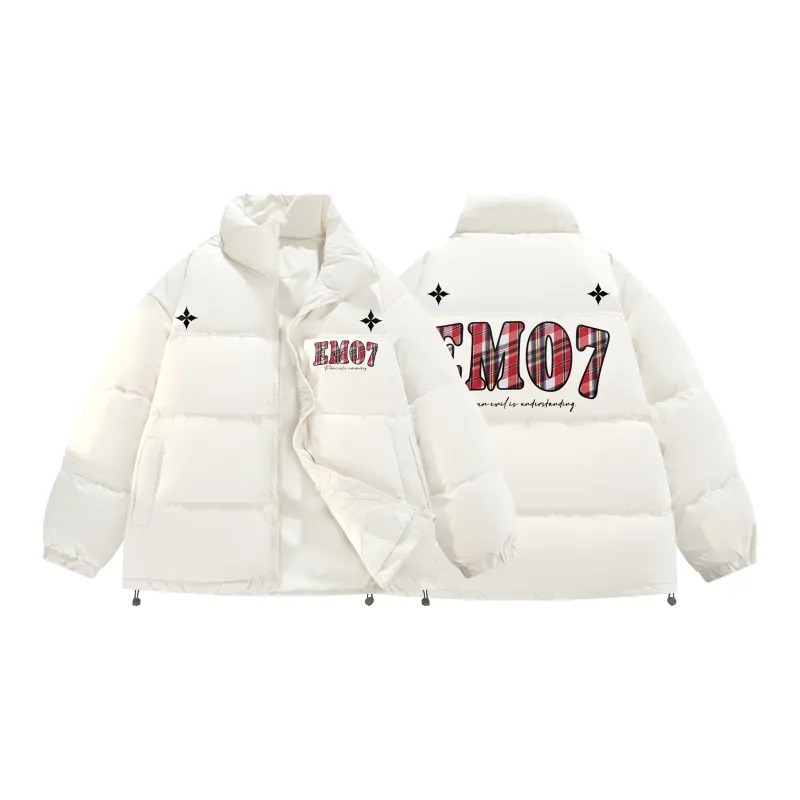 Emoji Down Jacket Unisex Beige Apricot-1