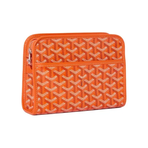 GOYARD JOUVENCE Canvas Toiletry Bag Small Size Unisex Orange