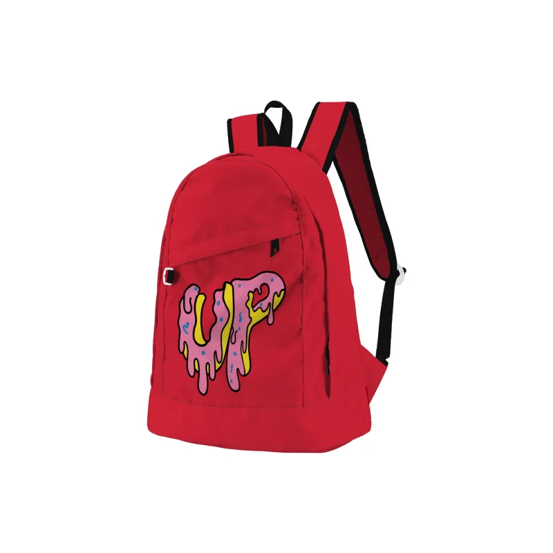 TURN UP Polyester Students Backpack Regular Unisex Red-1
