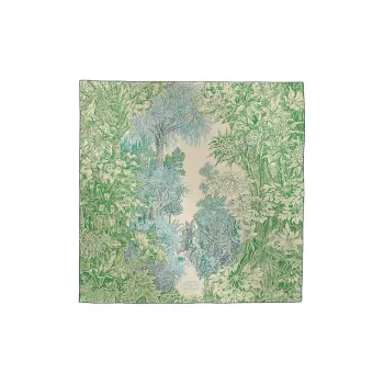 HERMES Silk Shawls Women's Green