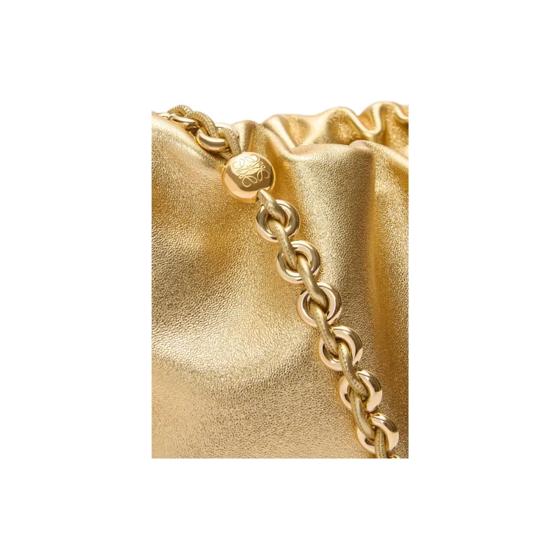 LOEWE Flamenco Lambskin Portable Crossbody Bag Shoulder Bag Medium Size Women's Gold-8