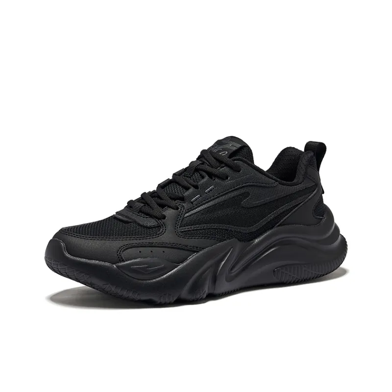 Erke Ci Wu Rebound Wear Resistant Breathable Low Top Casual Shoes Women's Jet Black-2