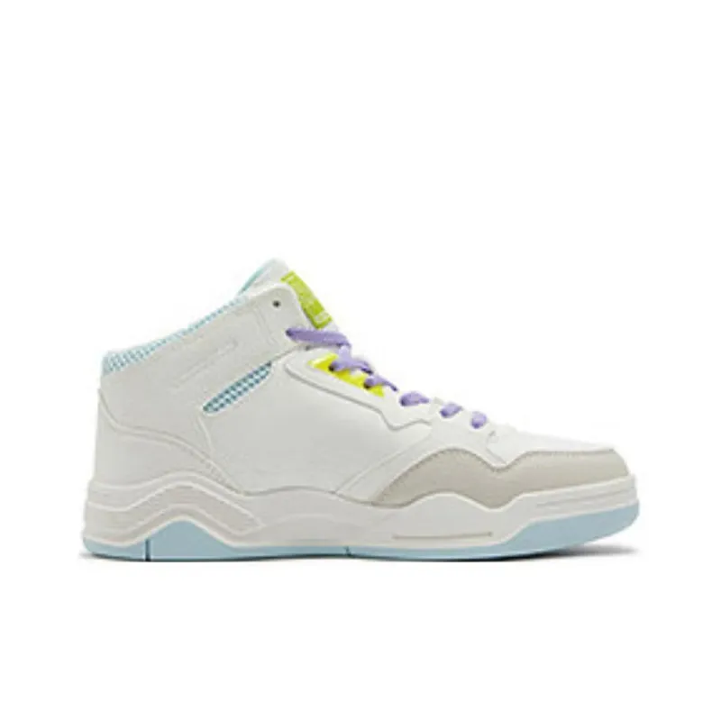 361° Anti Slip Wear Resistant High Top Skateboard Shoes Women's White Blue-1