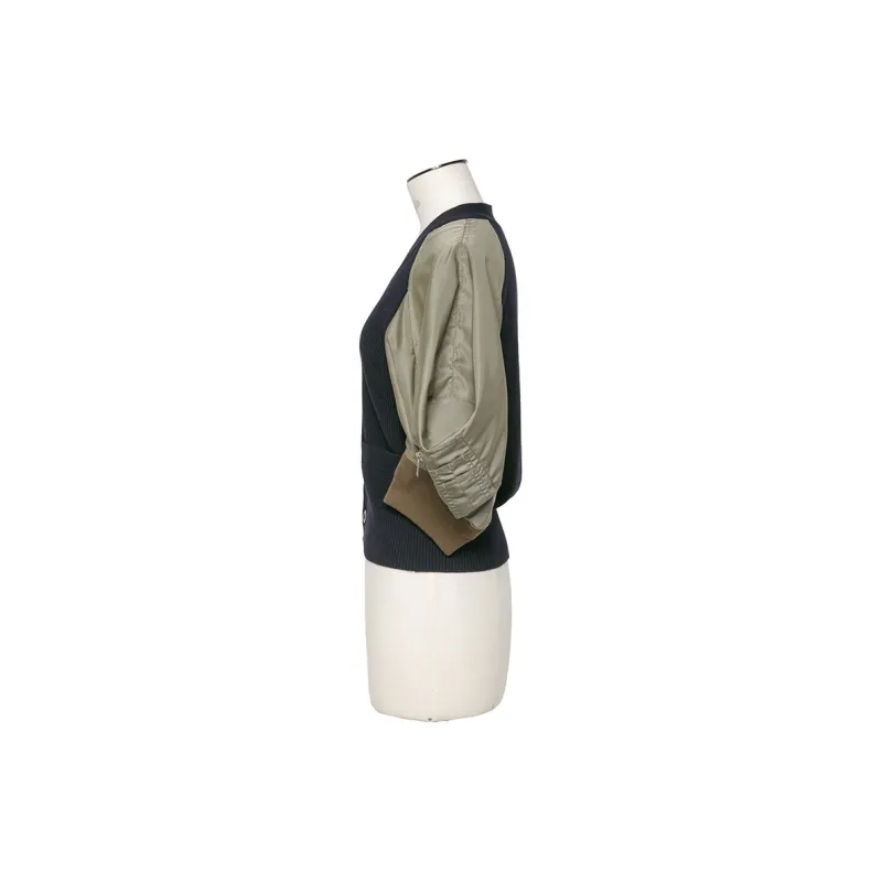 Sacai Knitwear Women's Marine Blue Taupe-2