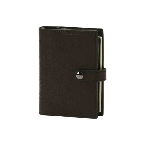 Yohji Yamamoto Cow Leather Living Page Clip Wallet Men's Brown