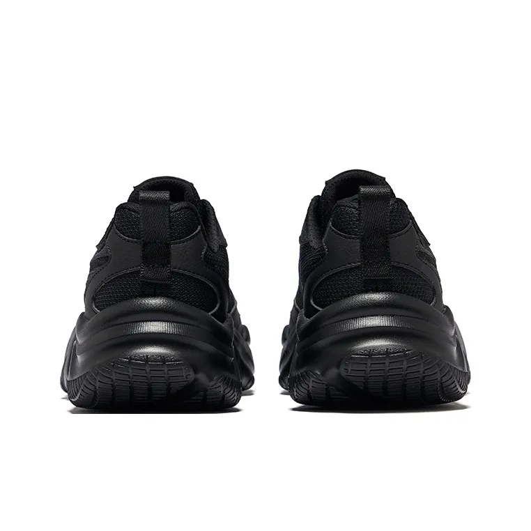 Erke Ci Wu Rebound Wear Resistant Breathable Low Top Casual Shoes Women's Jet Black-3