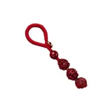 [Cinnabar Chinese Zodiac Snake Keychain Charm]