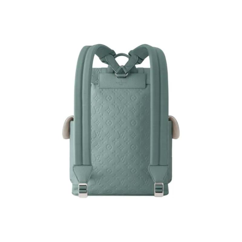 LOUIS VUITTON CHRISTOPHER Cow Leather Backpack Medium Size Men's Green-2