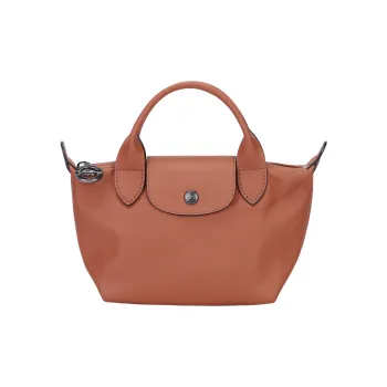 LONGCHAMP Le Pliage Cow Leather Dumpling Bag Shoulder Bag Crossbody Bag Handbag Mini Women's Cognac