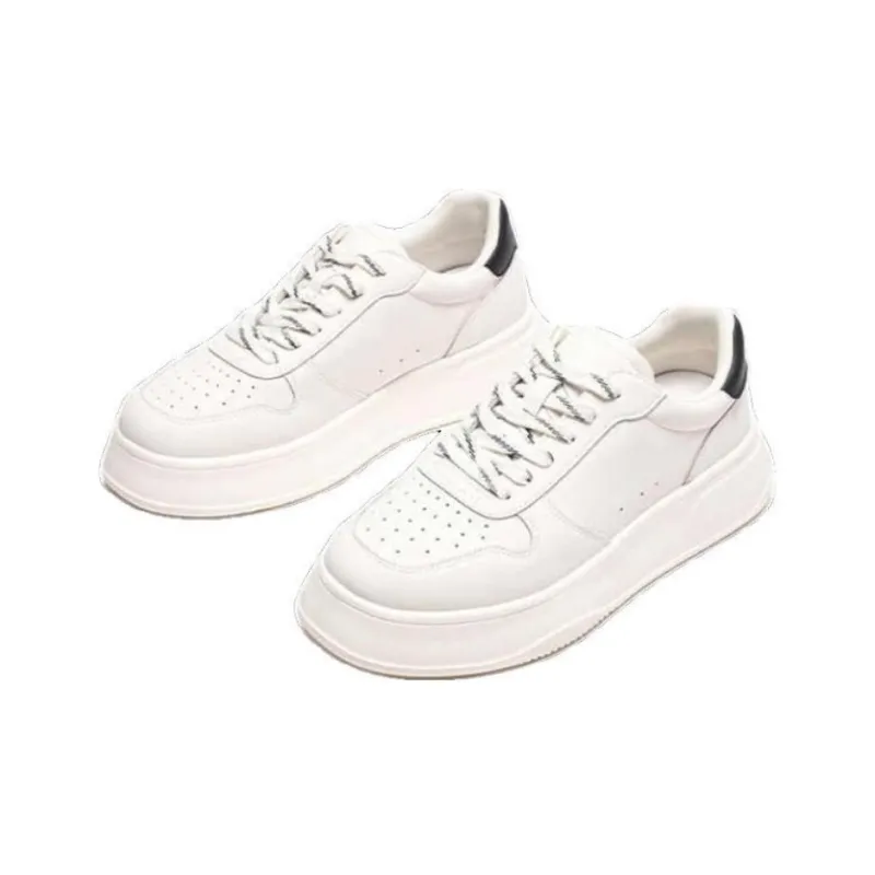 Hotwind Slip Resistant Low Top Skateboard Shoes Men's White Black-1