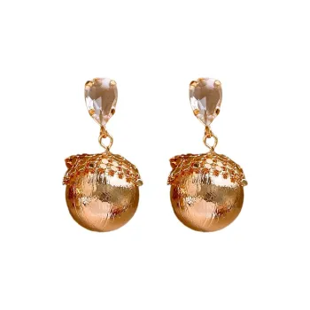 Drejew Copper Zircon Earrings Women's