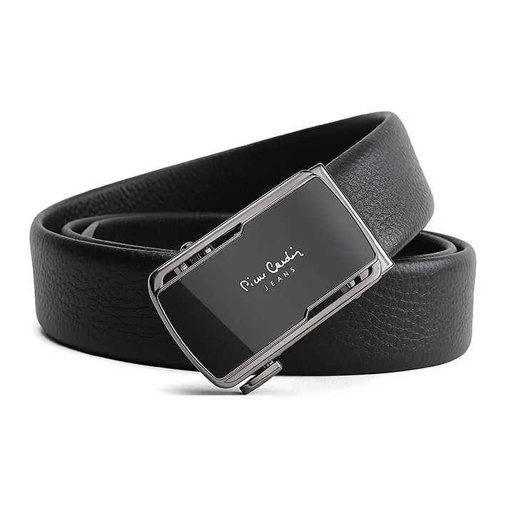 PIERRE CARDIN Top Grain Cow Leather Leather Belts Men's Black 3.4cm-1