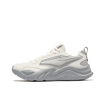 Erke Ci Wu Rebound Wear Resistant Breathable Low Top Casual Shoes Women's Microcrystal White Mist Gray