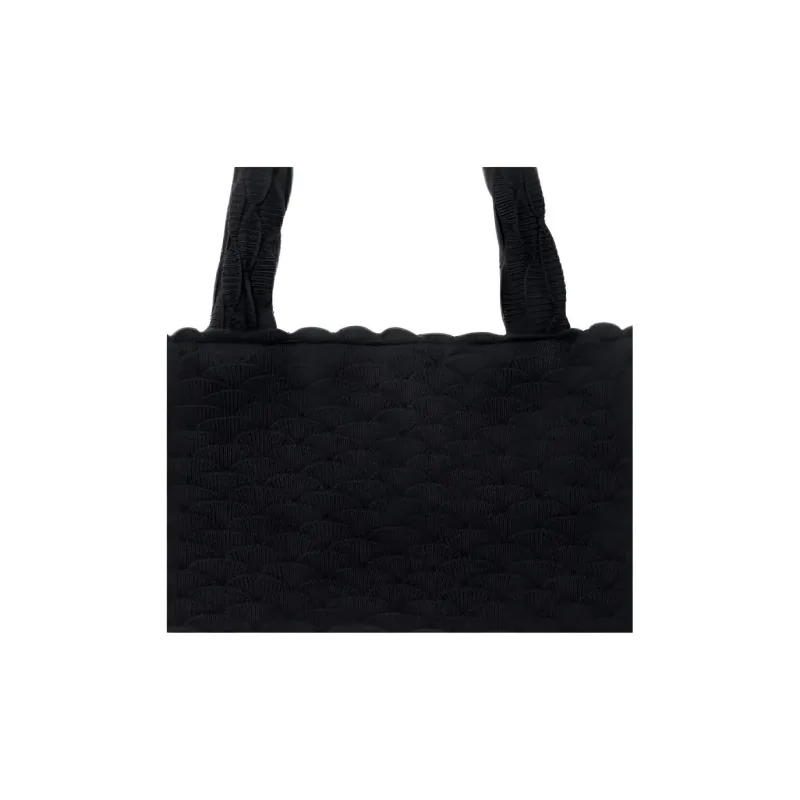 NIEEH Cotton Handbag, Shoulder Bag Women's Black-2