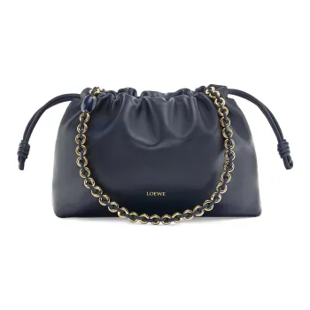 LOEWE Soft Nappa Lambskin Shoulder Bag Wallet Medium Size Women's Black