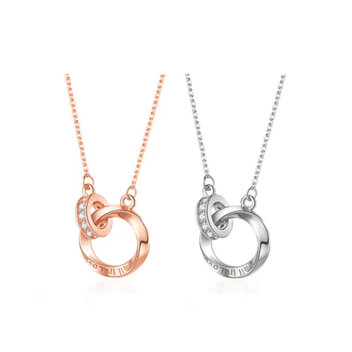 ME LUXE S925 Silver Peace Buckle Collarbone Chain Luxe Minimalist Style Advanced Neck Chain Bestie Unisex